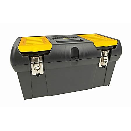 bostitch metal tool box with drawer|Stanley Bostitch Tool Box With Tray 9 34 H x 10 14 W x 19 14 D.